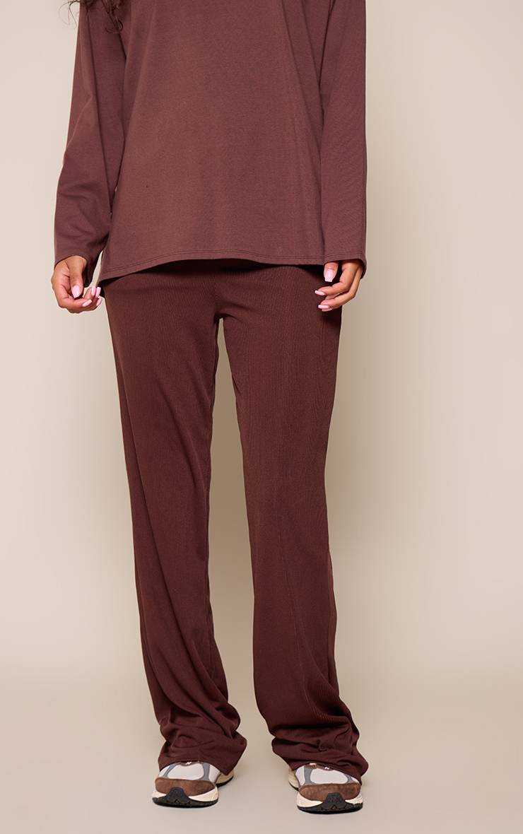 Chocolat Pantalon Large Boyfriend Chocolat