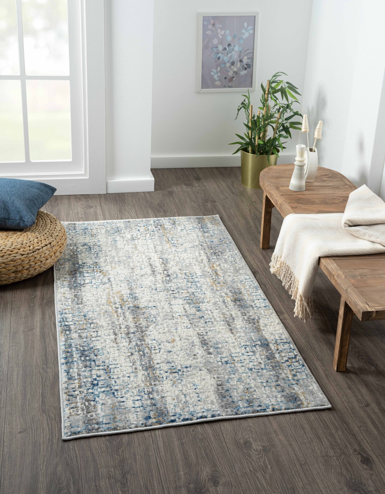 Teppich MY LOOK - beige-blau-terrakotta - 80x150 cm