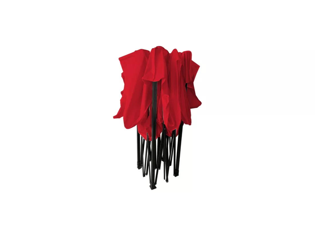 Gazebo Pavillon Pliant Rouge 4 Poids Métal Polyester Jardin 3x3