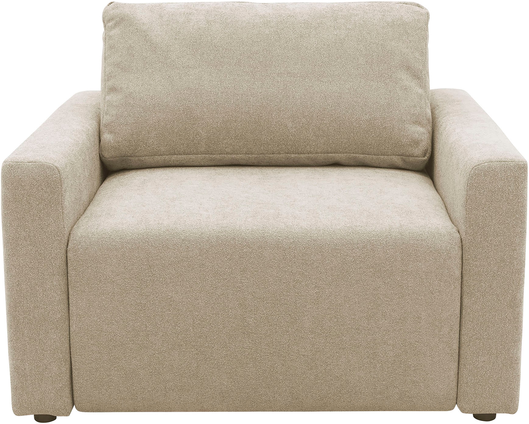 DOMO collection Sessel »Sintra ausklappbar zur Schlaffunktion, mit Rückenkissen« Feinstruktur, beige