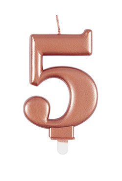 5 Jaar Kaars Rose Goud 10cm