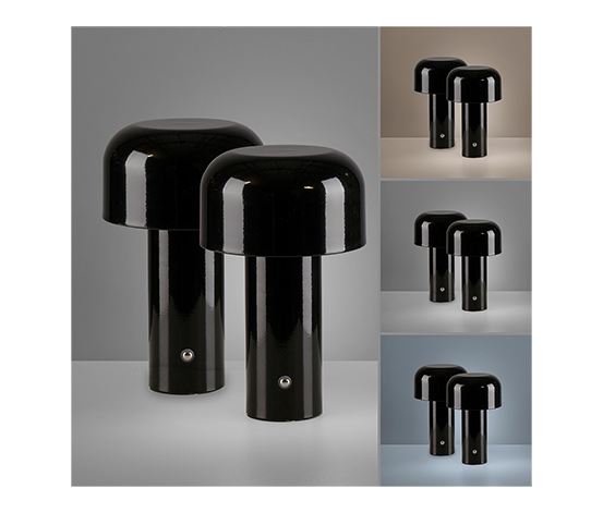 Paul Neuhaus LED-Akku-Tischleuchte »Agnes«, 2er-Set, schwarz