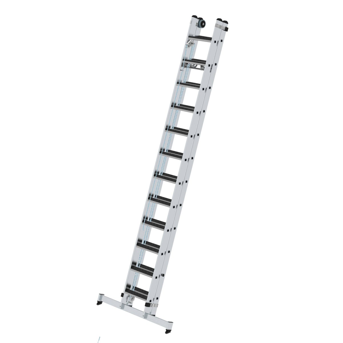 PROREGAL Trapladder, 2-delig met dwarsbalk en clip-trede R13, 2 x 12 treden