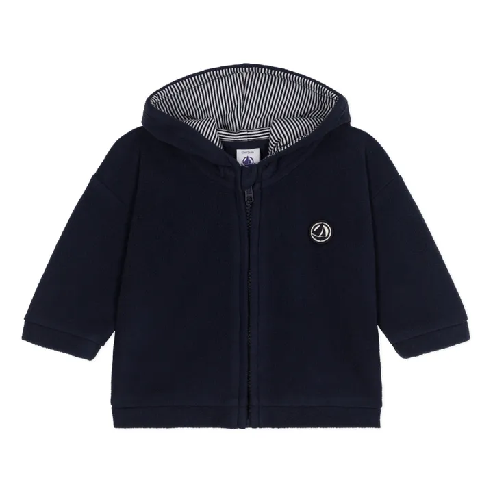 Petit Bateau Sweat Capuche Metto Polaire | Bleu marine