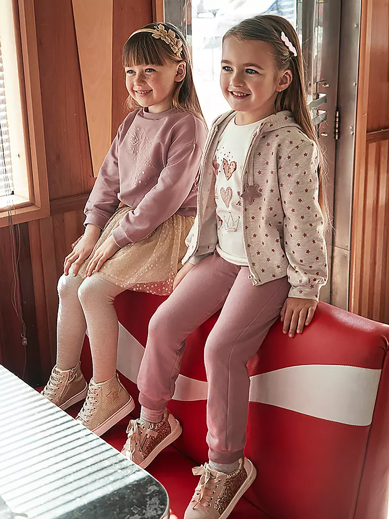 MAYORAL Mädchen Set  3-teillig Sweatjacke, Langarmshirt und Jogginghose rosa