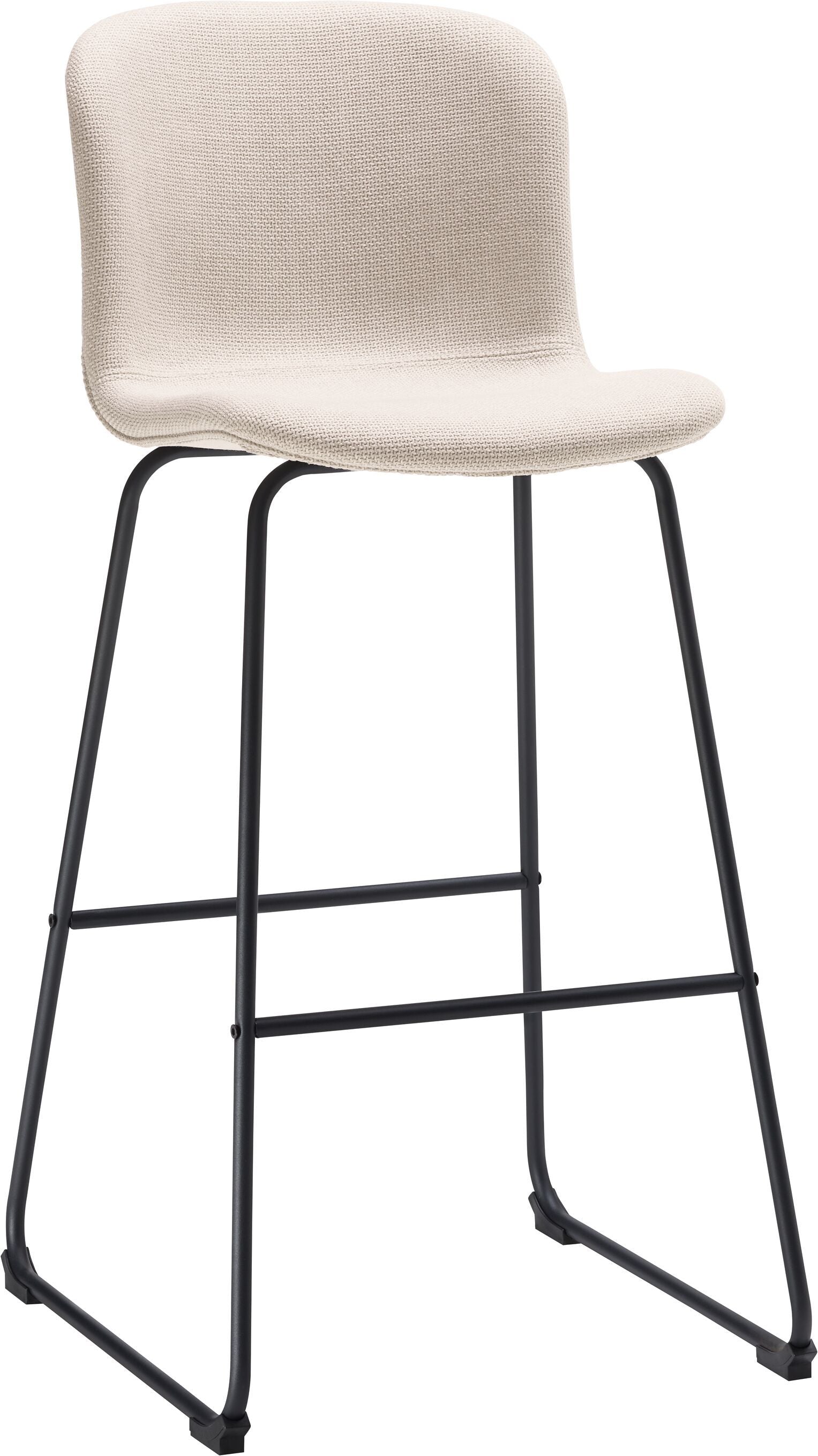 GIANNI Barhocker beige / schwarz - Beige / B: 49.0 cm x T: 52.0 cm x H: 107.0 cm