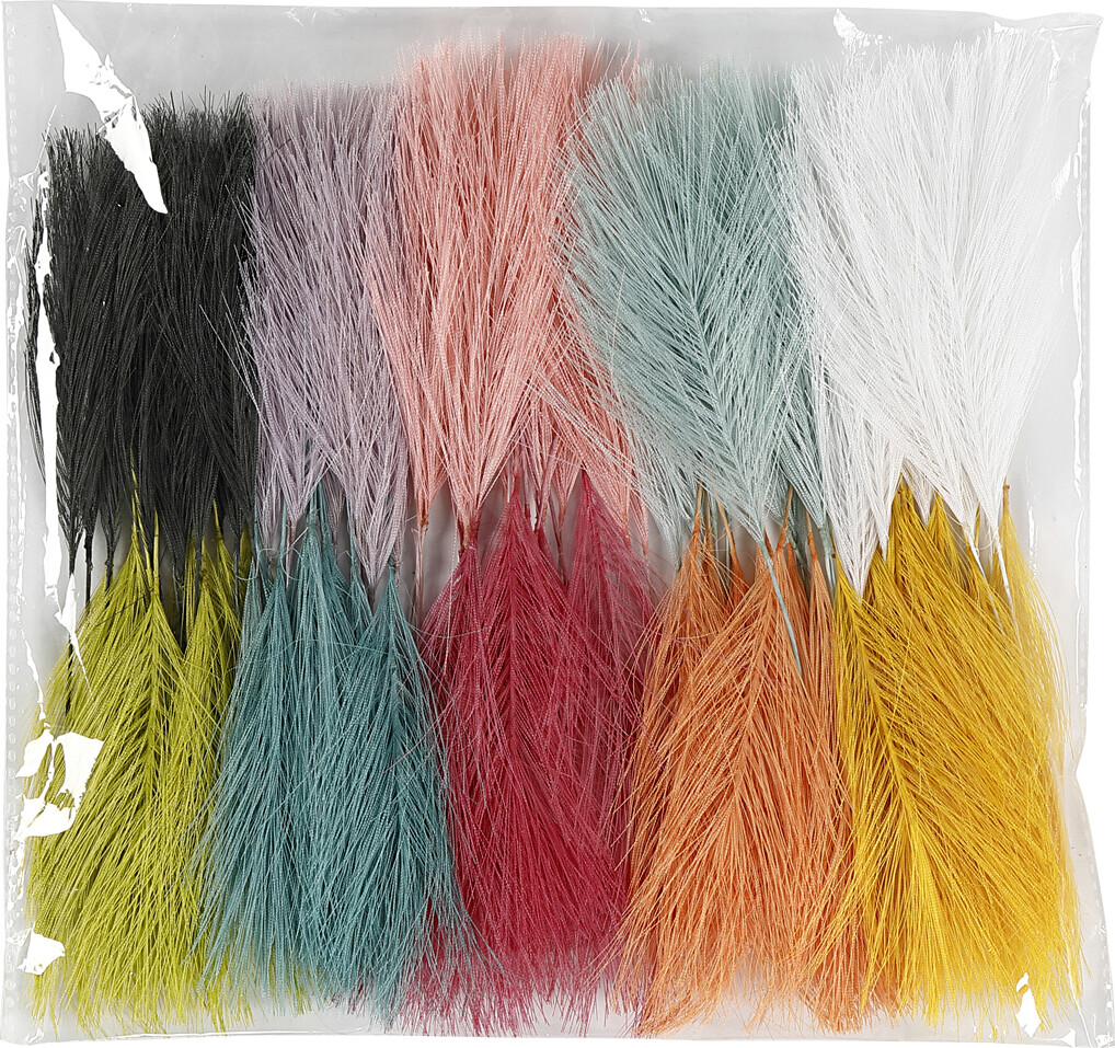 Kunstige Fjer - L 15 CM - B 8 CM - Flere Farver - 100 Stk