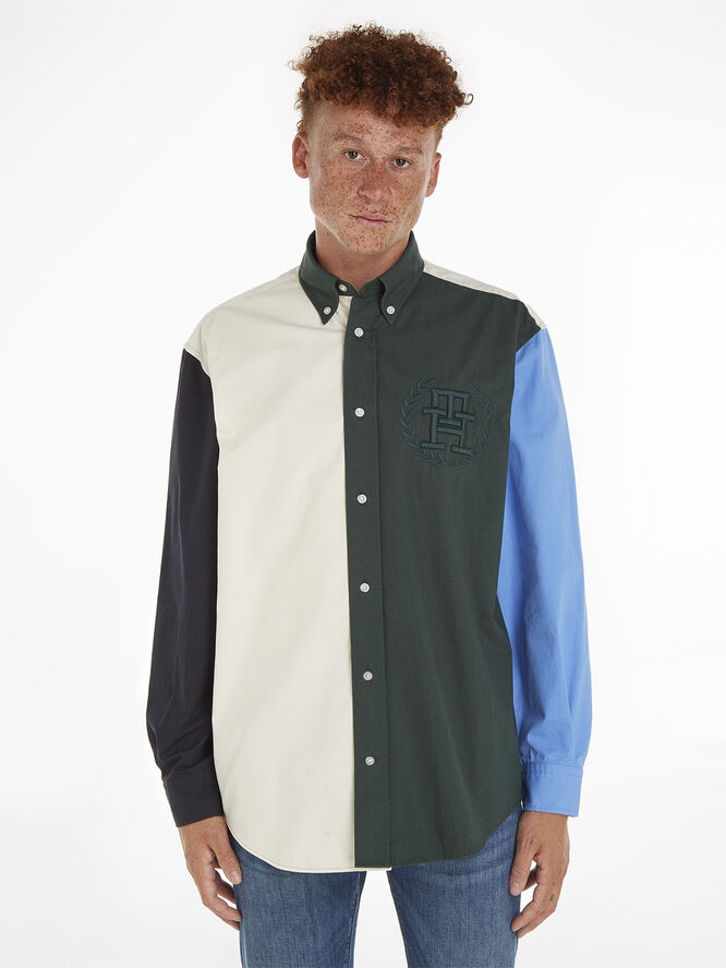 Tommy Hilfiger BLOCKING SOLID SHIRT Hunter / desert sky / multi