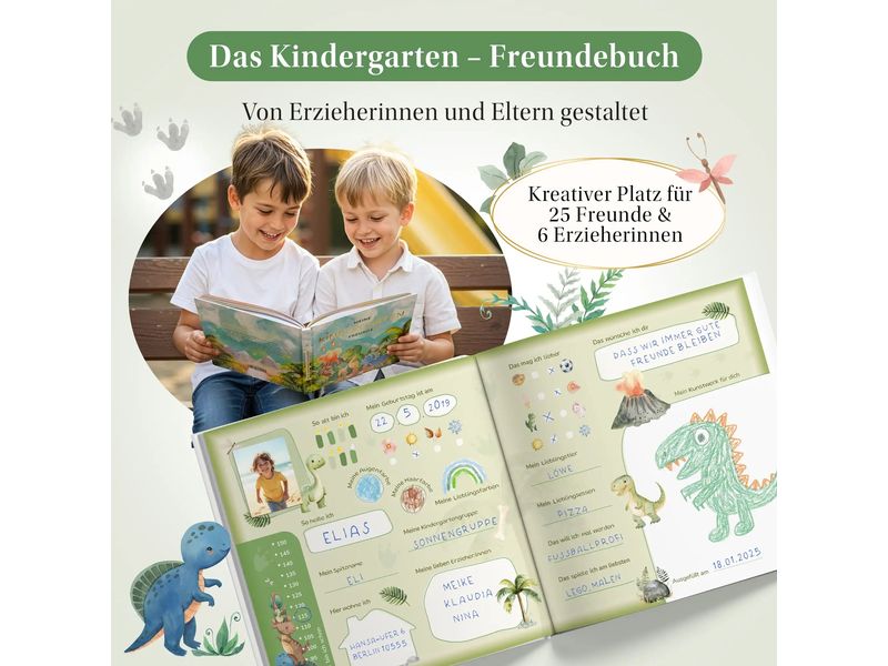 Eulentaler Kindergartenfreundebuch Dino Liebevolles Freundealbum für Kita-Erinnerungen
