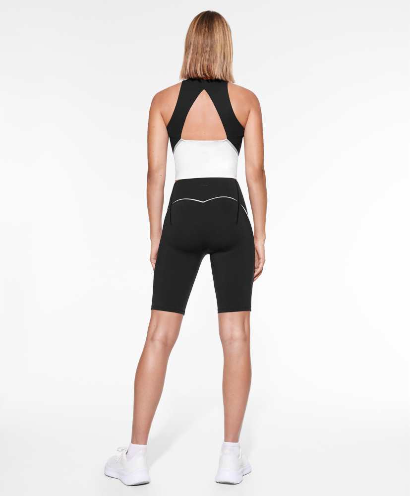 Calça legging de ciclismo com compressão e modelagem que levanta a cintura, 20 cm