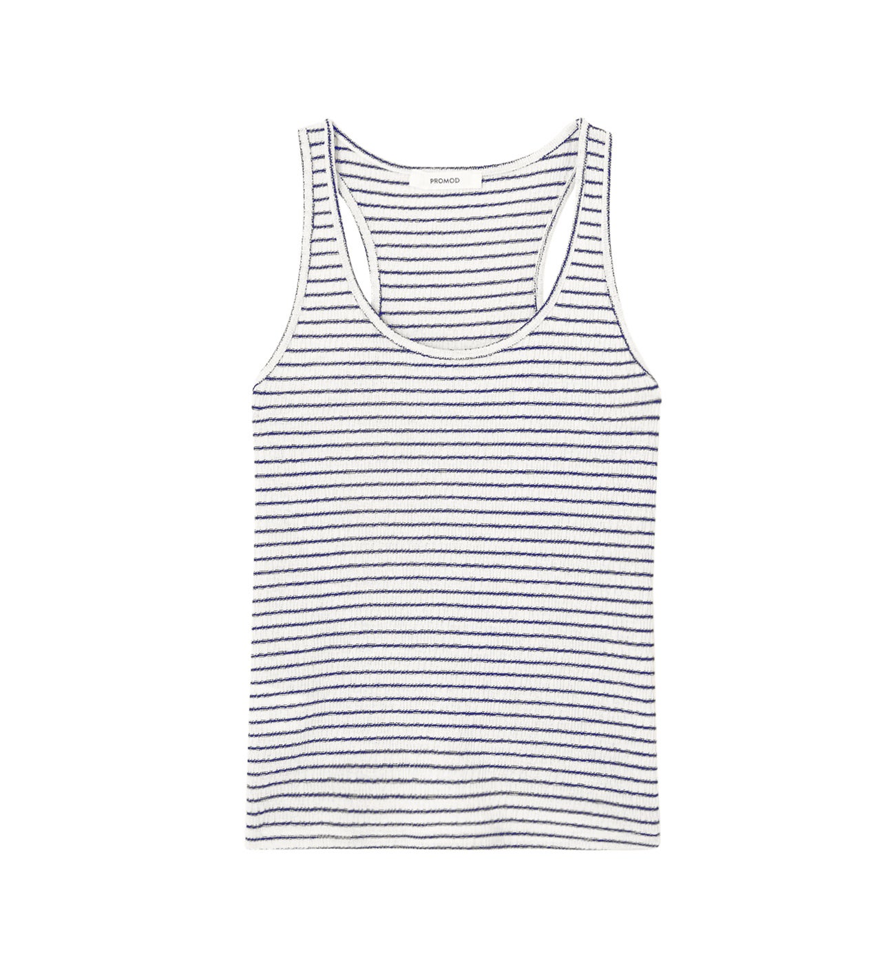 Top rayé en maille - Rayé marine