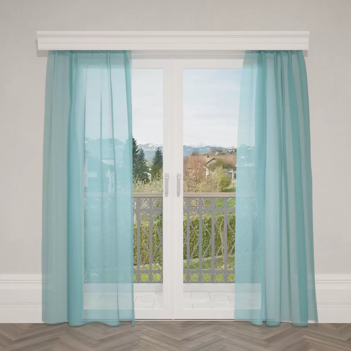 Tagvorhang Mousseline Blau