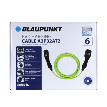 Blaupunkt Electric Verhicle 3 Fase laadkabel32Ah capaciteit