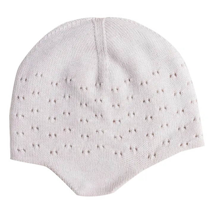 Hvid Bonnet Pointelle en Mérinos Dua | Ecru