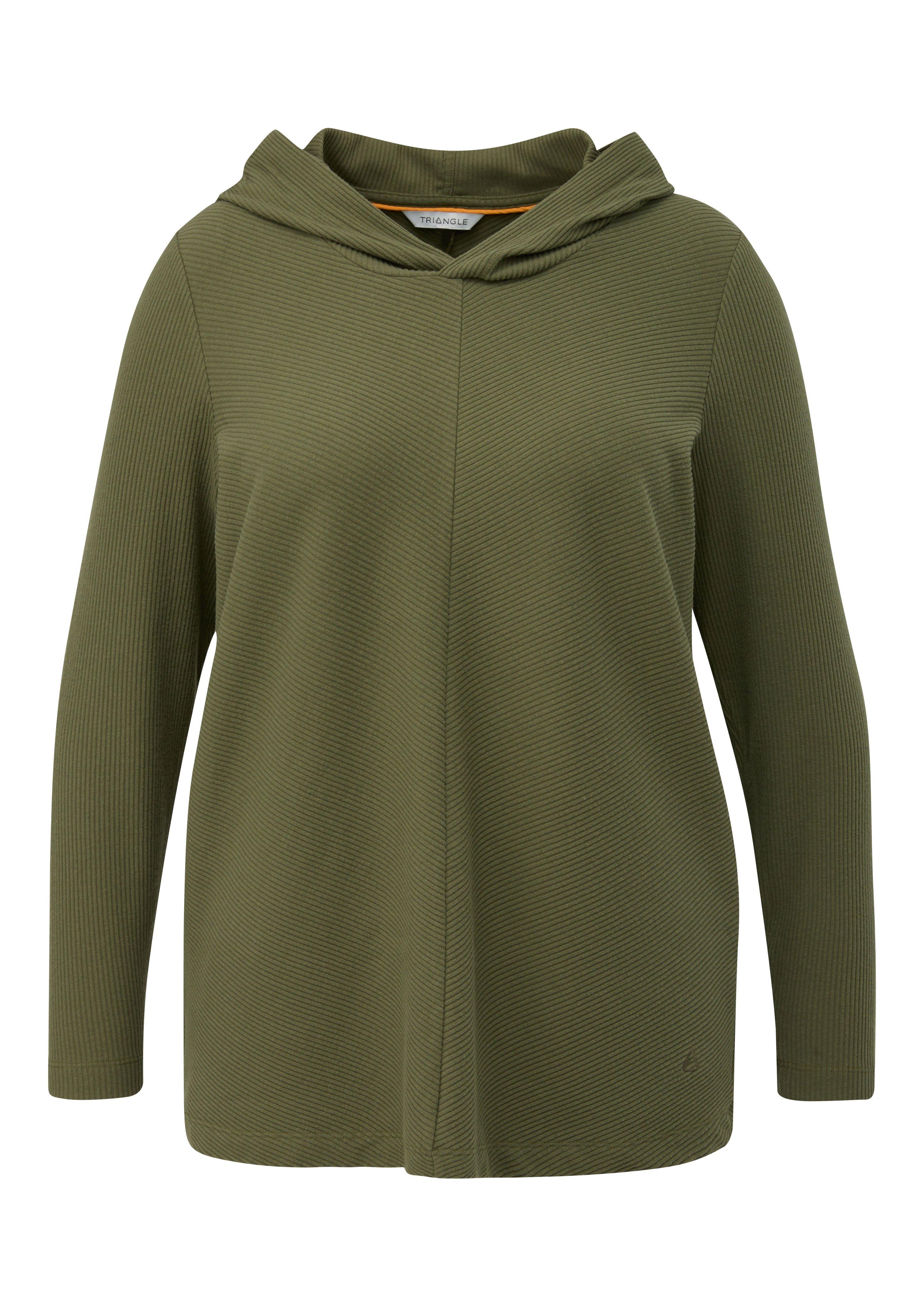 Kapuzenshirt mit Teilungsnaht, in Rippstruktur