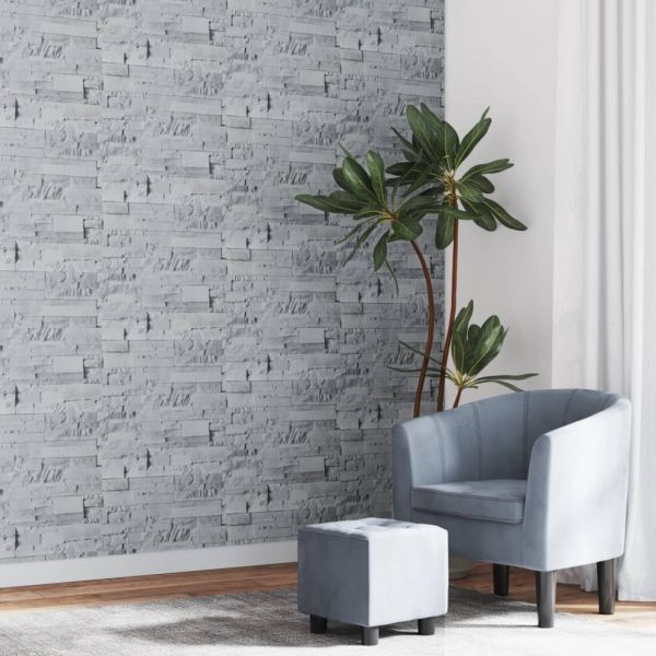 vidaXL Papel de Parede 3D com Aspeto de Pedra Cinzento-claro - 1270329040
