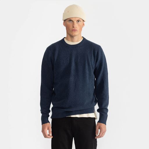 Revolution Crewneck Striktrøje, Darknavy, M