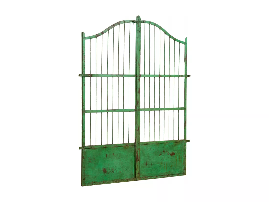 BISCOTTINI Portail - Fer Forgé Finition Antique - Clôture en Fer - Portail en Métal - Porte Décorative - Portail d'Entrée - 117x6x150cm - Une Pièce