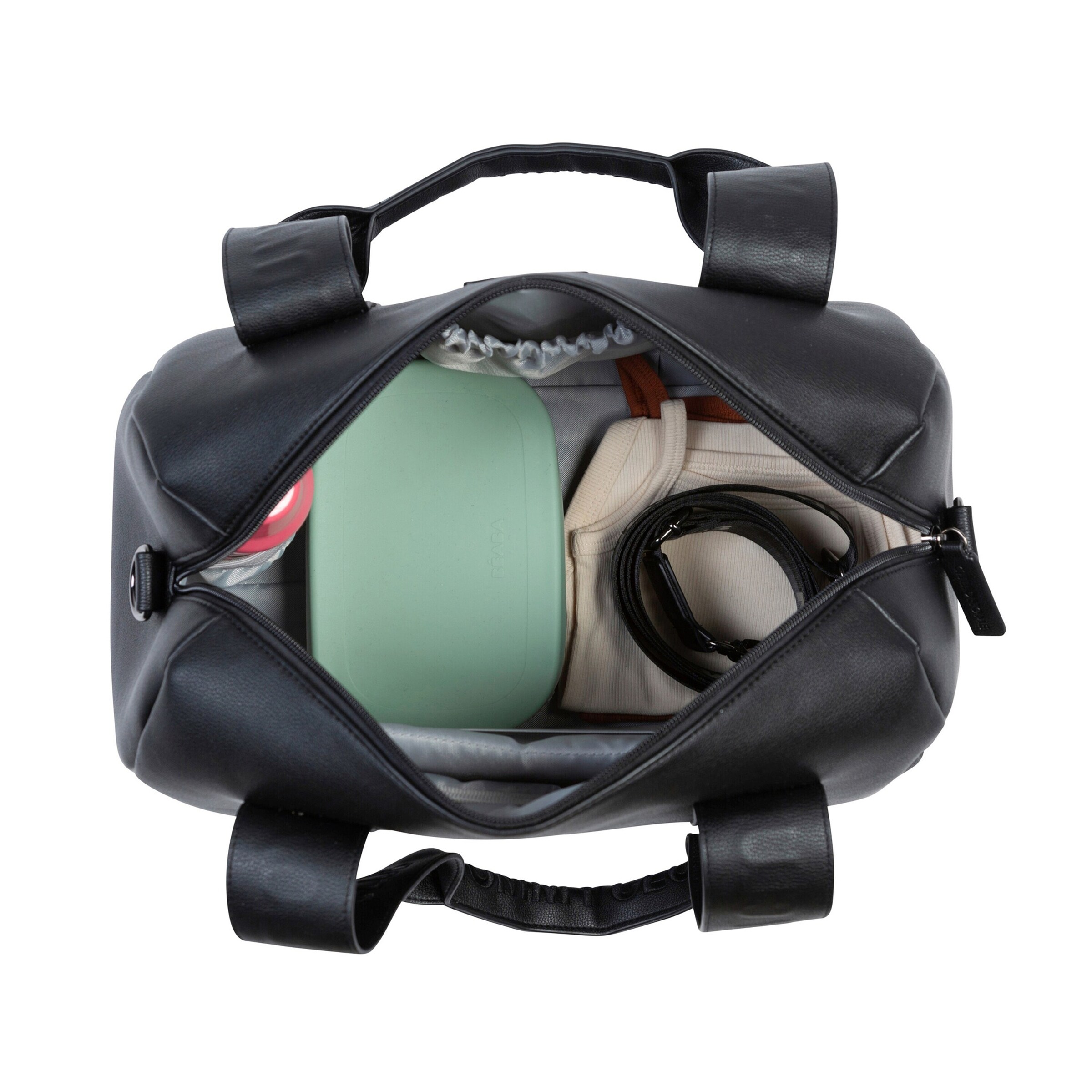 Childhome Wickelhandtasche MOMMY CLUB aus Lederimitat schwarz