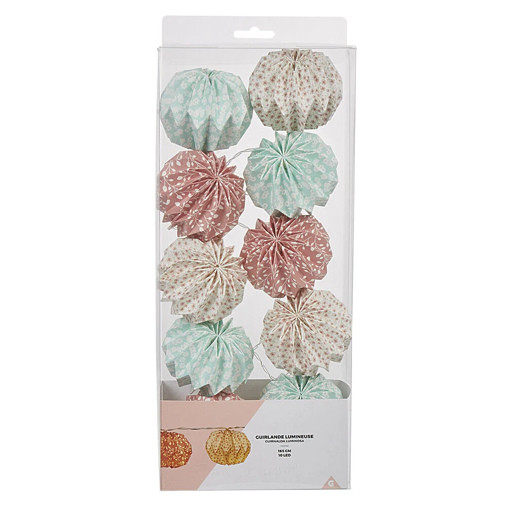 Guirlande origami rose bleu blanc