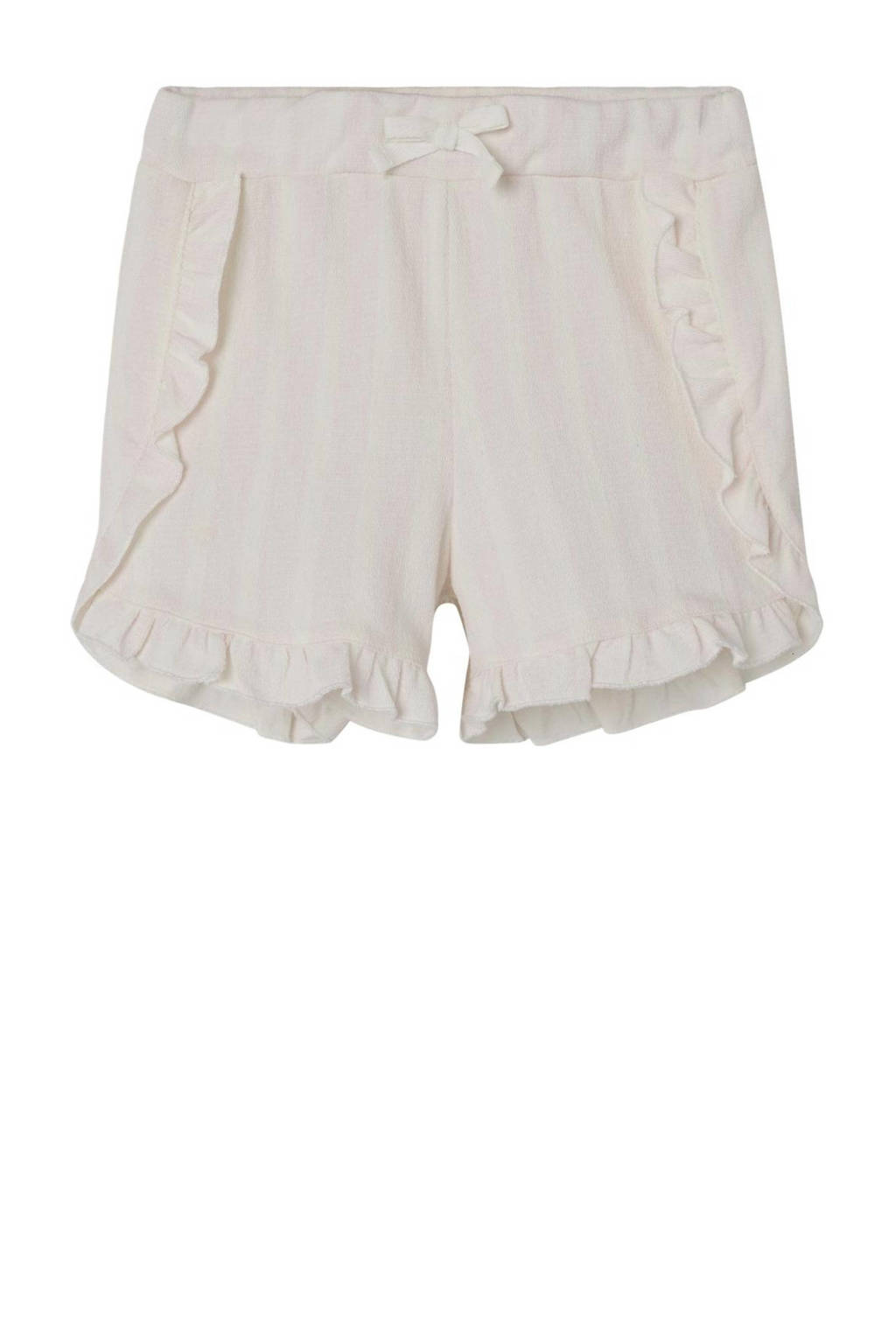 NAME IT gestreepte casual short NMFFREDERIKKE lichtroze/wit