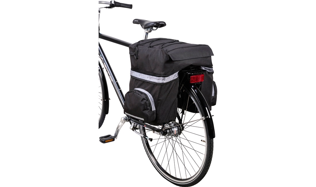Cykeltaske 3 delt sort/grå