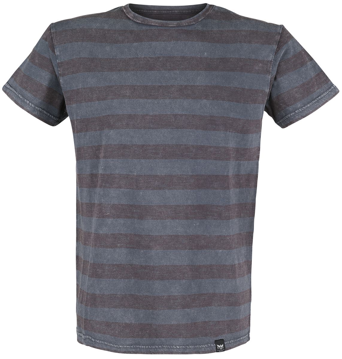 T-Shirt Gris Avec Rayures Horizontales Et Ras-Du-Cou | Black Premium by EMP T-Shirt Manches courtes