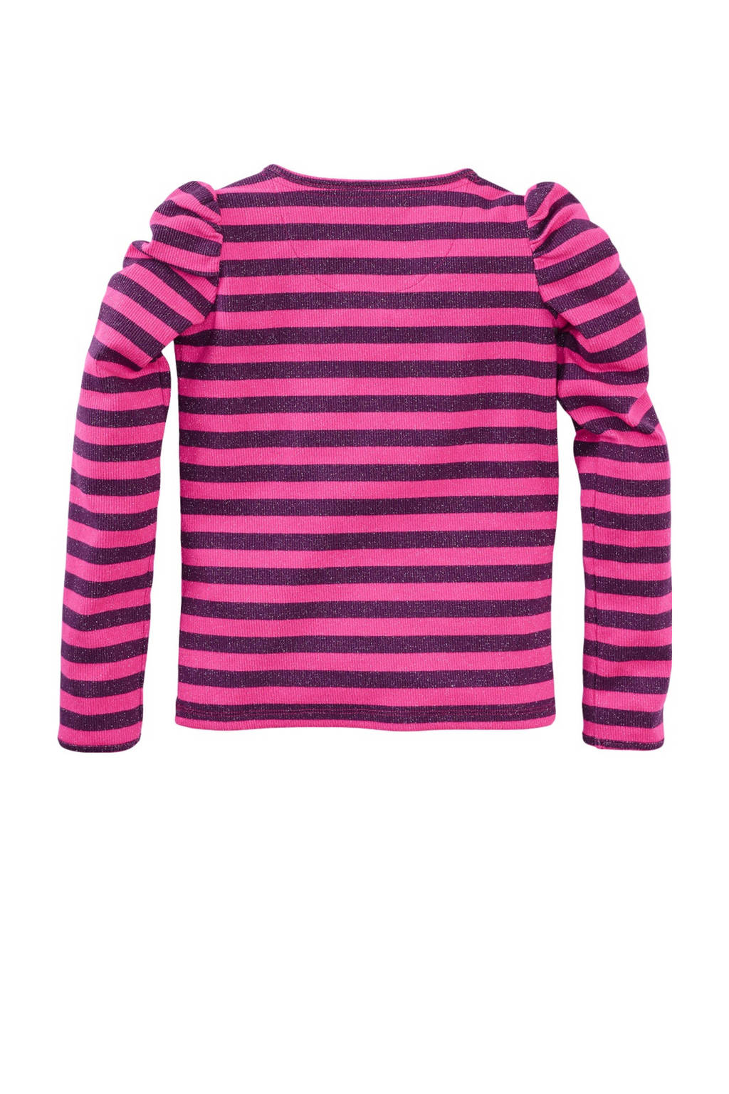 Z8 longsleeve Jenoa met streepdessin fuchsiaroze/paars