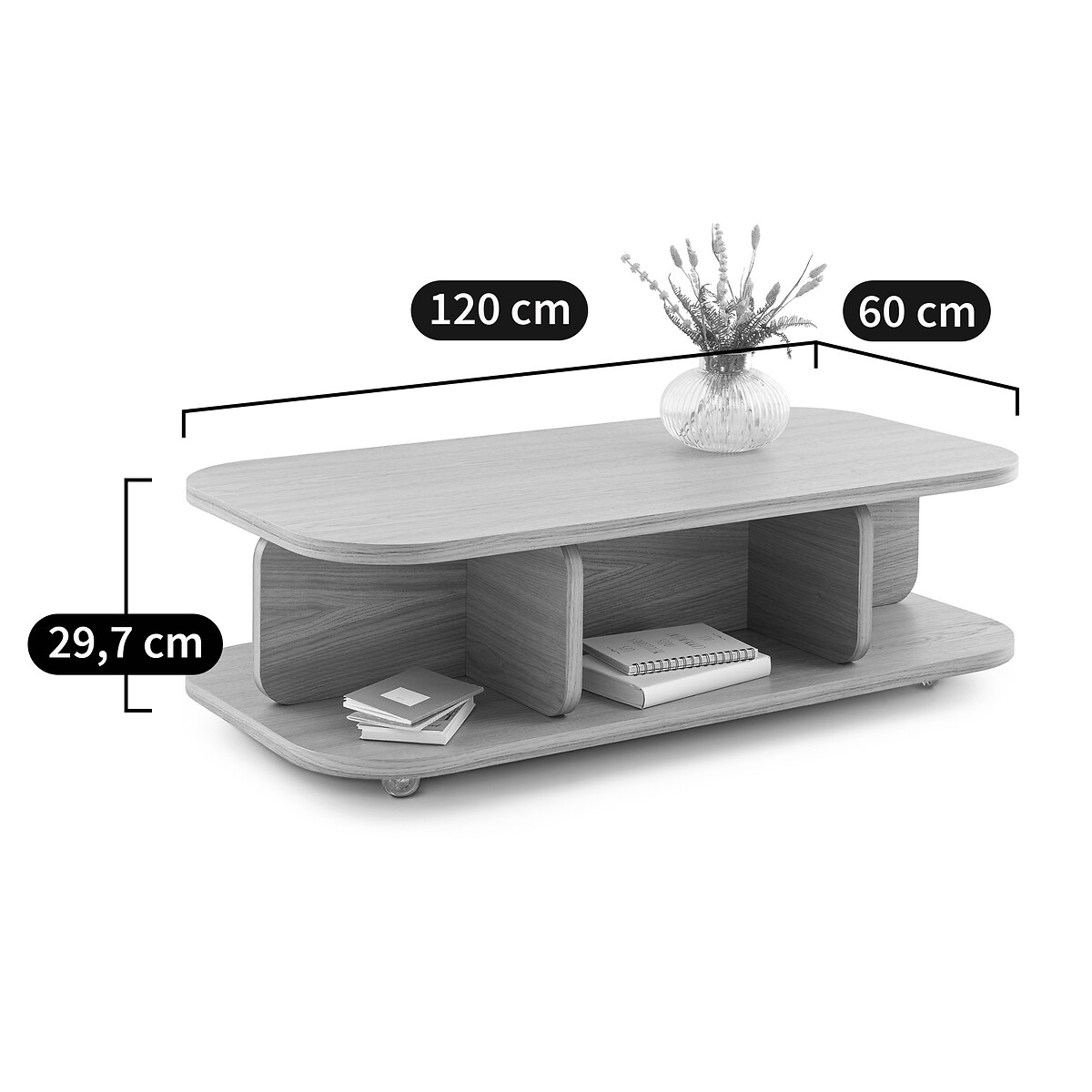 LA REDOUTE INTERIEURS<br>Mesa de centro com rodas, Riteni