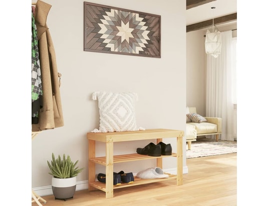VIDAXL - étagère à chaussures 3 niveaux 70x27,5x45 cm bambou