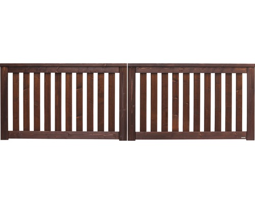 Dubbele poort Konsta Girona zonder slot insteek 300 x 90 cm bruin