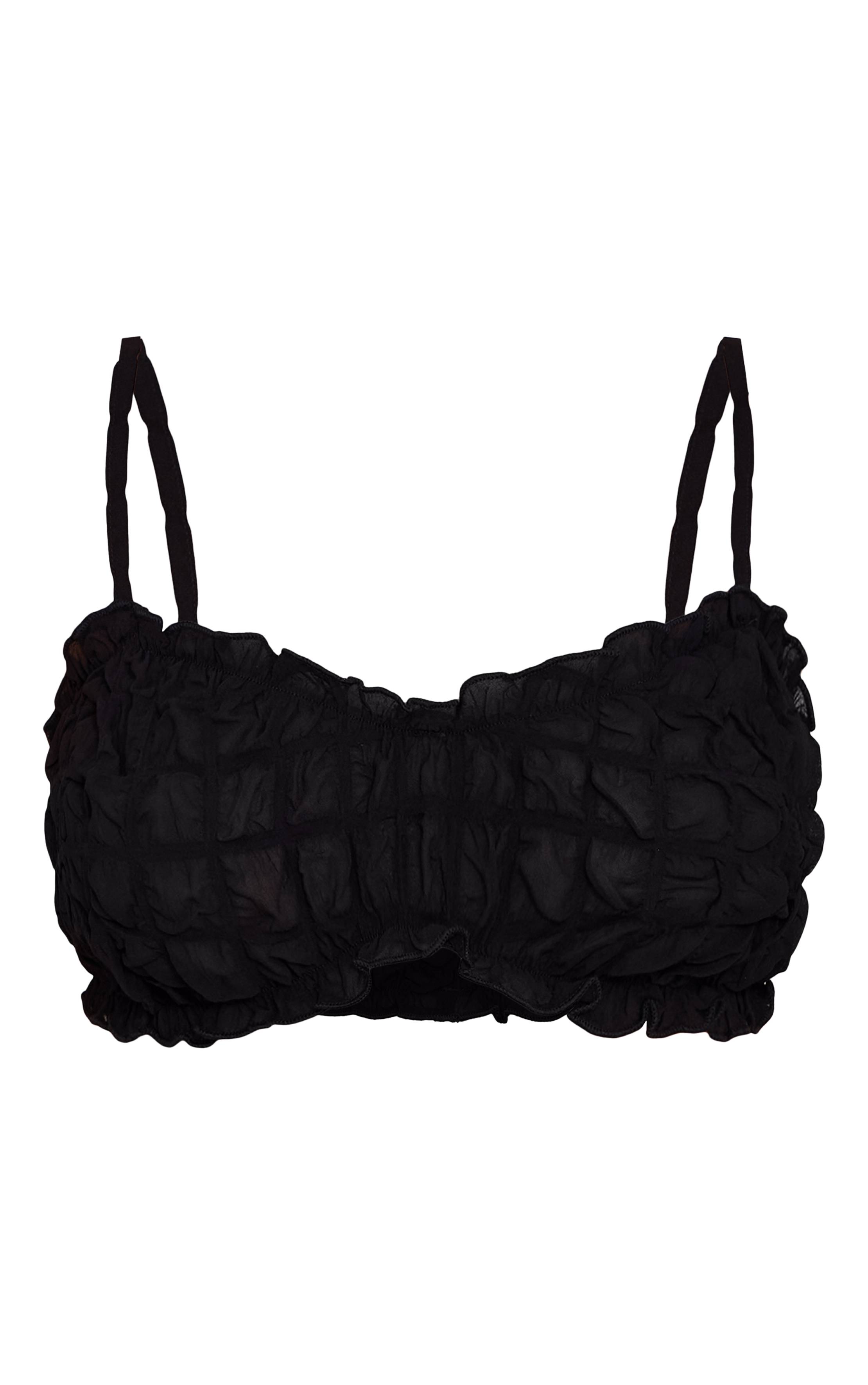 Noir Ensemble Bralette Froncée Texturée