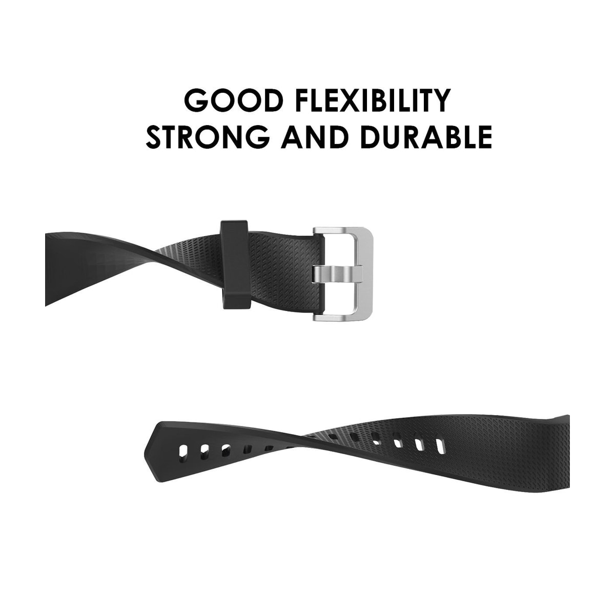 Armbånd til Fitbit Charge 2 - L Sort