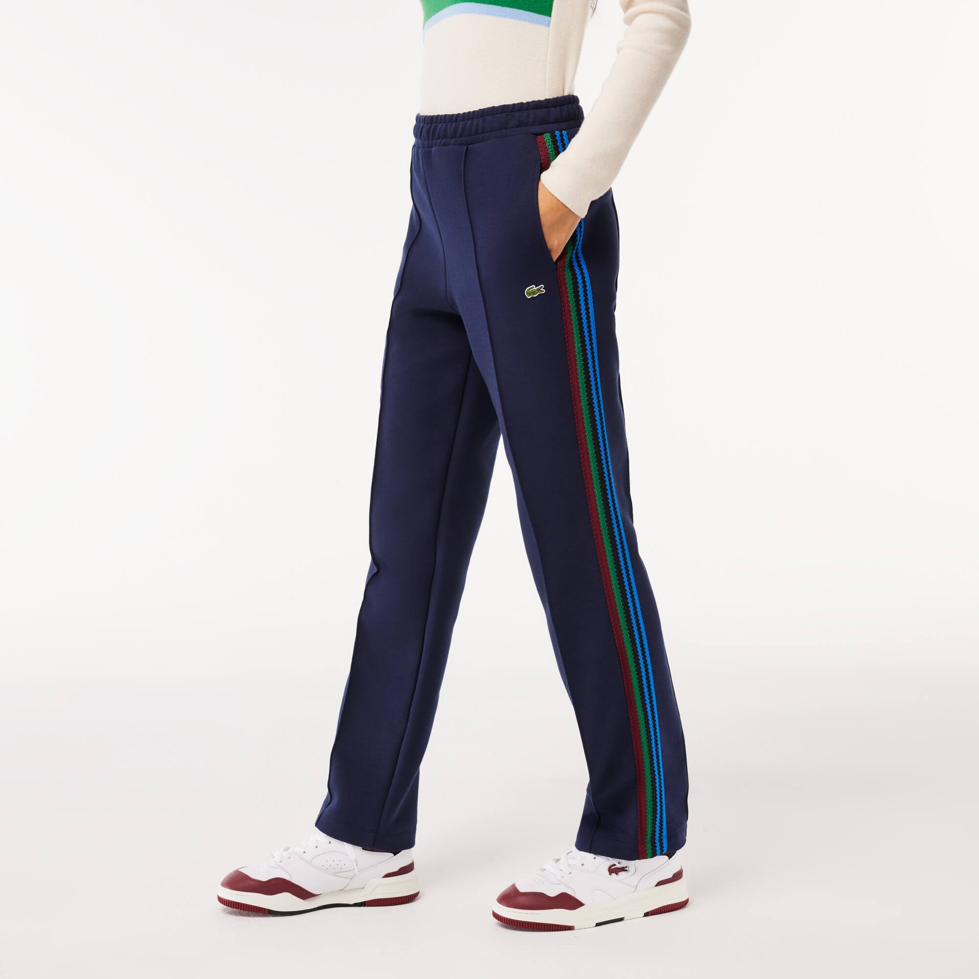 Pantalon Paris fabriqué en France avec bandes tricotées Pantalons de survêtement - Bleu - Lacoste - Femme