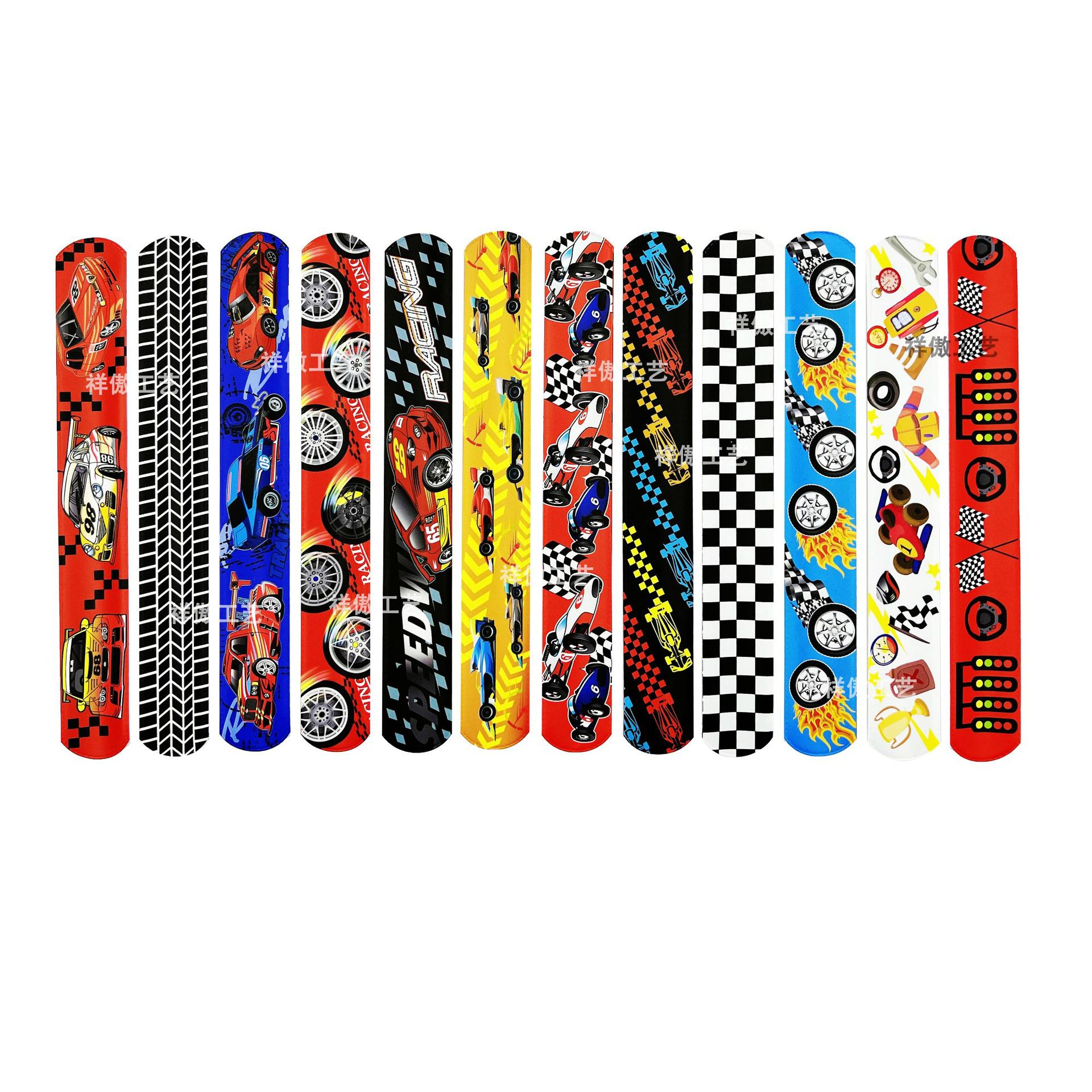 (12er Set) Party Geschenke Kinder Geburtstag Mitgebsel Snap Armband Spielzeug Mitbringsel - Auto