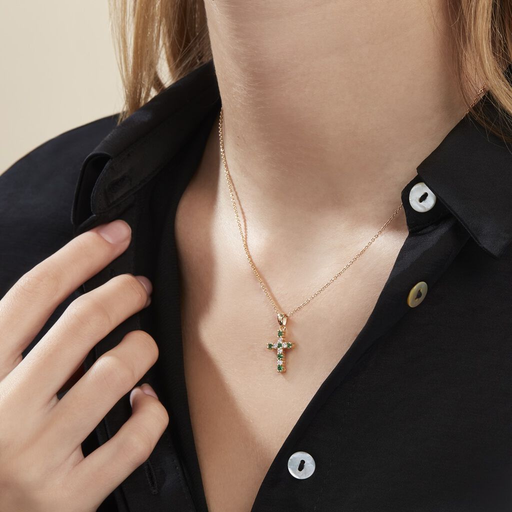 Collier Plaqué Or Gaea Pierre Synthétique