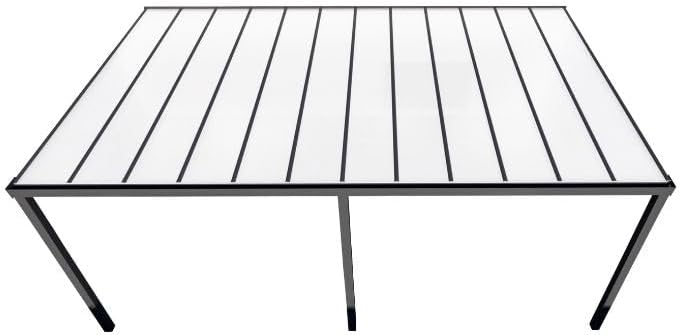 Carport KD Alpha in Anthrazit mit 16mm Klar Polycarbonat in 400x300cm - Überdachung aus Aluminium - Der optimale Schutz für Sie und Ihr Fahrzeug
