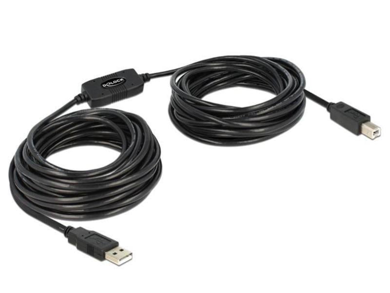 Delock USB 2.0-Kabel  USB A - USB B 11 m USB 2.0 Typ A Stecker zu USB 2.0 Typ B Stecker, 11 m