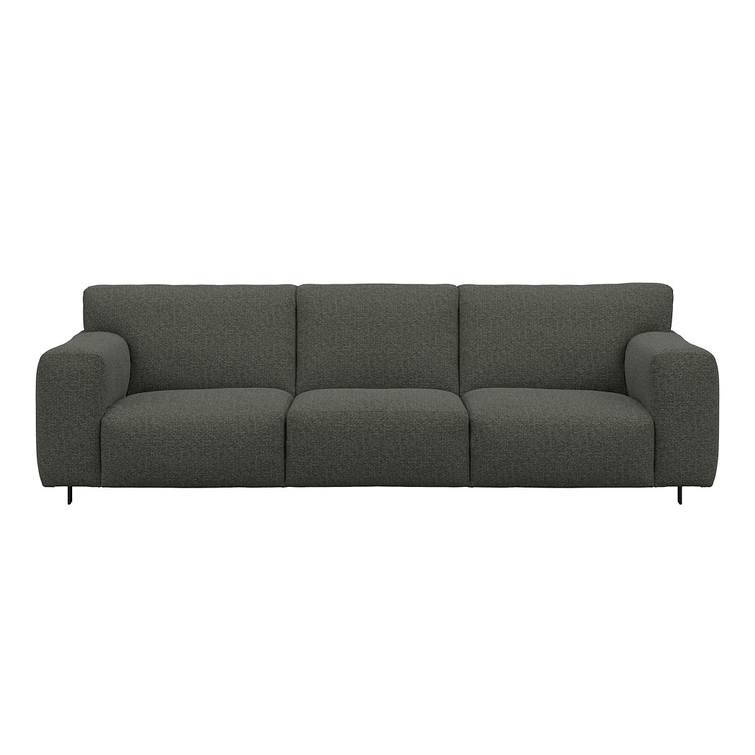 Vesta 4-seter I Tekstil Cortina Grey, standardsøm, sort metallben 10 cm, Comfort CM