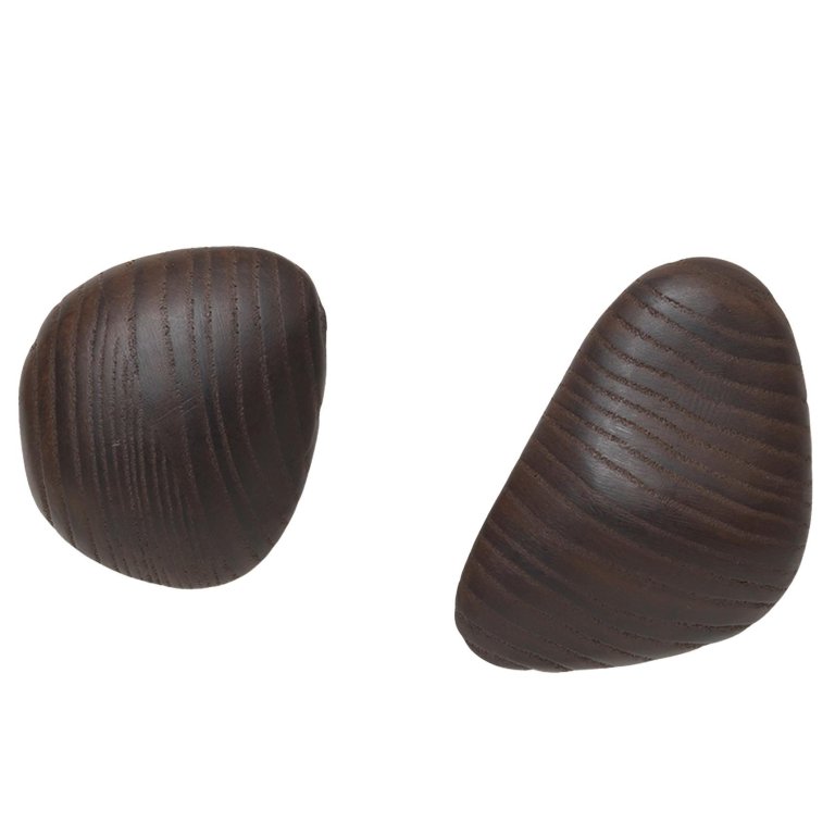 Ferm Living Cairn haken set van 2 donkerbruin