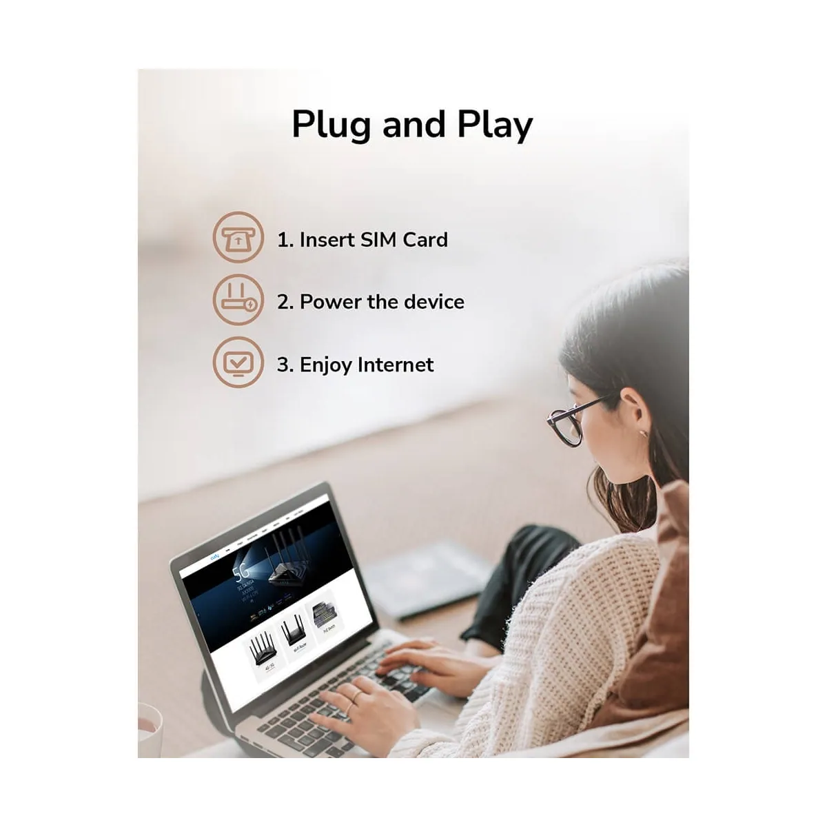 CUDY 4G Router LT12 Cat 12 AC1200 Gigabit Dual-SIM