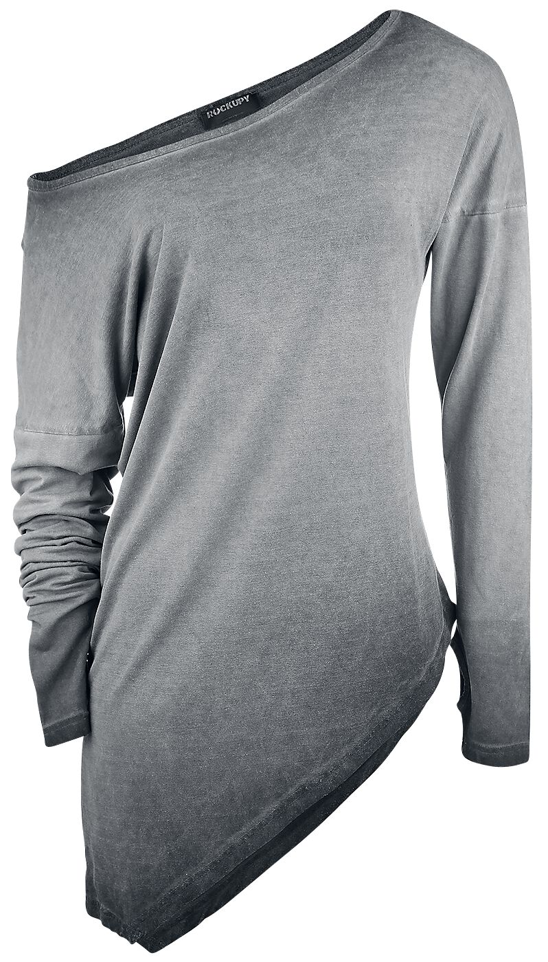 T-Shirt Asymétrique Manches Longues | Rockupy T-shirt manches longues