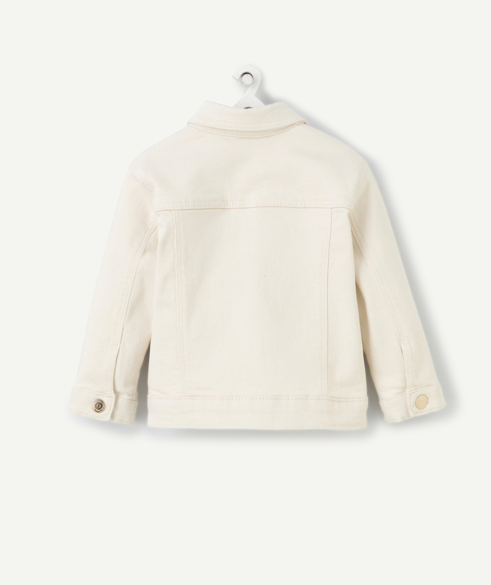 veste bébé fille sans teinture en fibres recyclées avec détails à fleurs