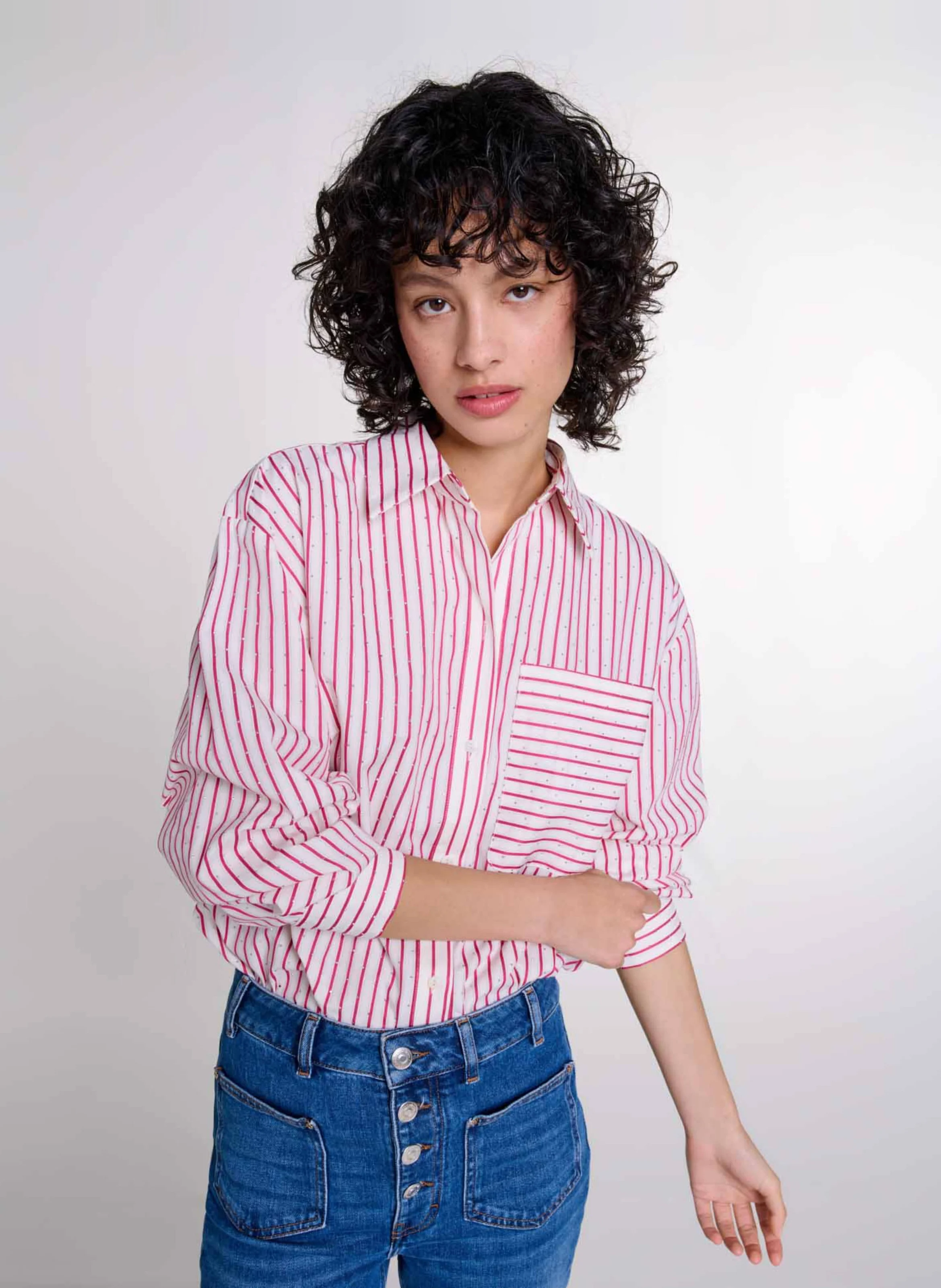 Chemise droit col classique à rayures | Rayé