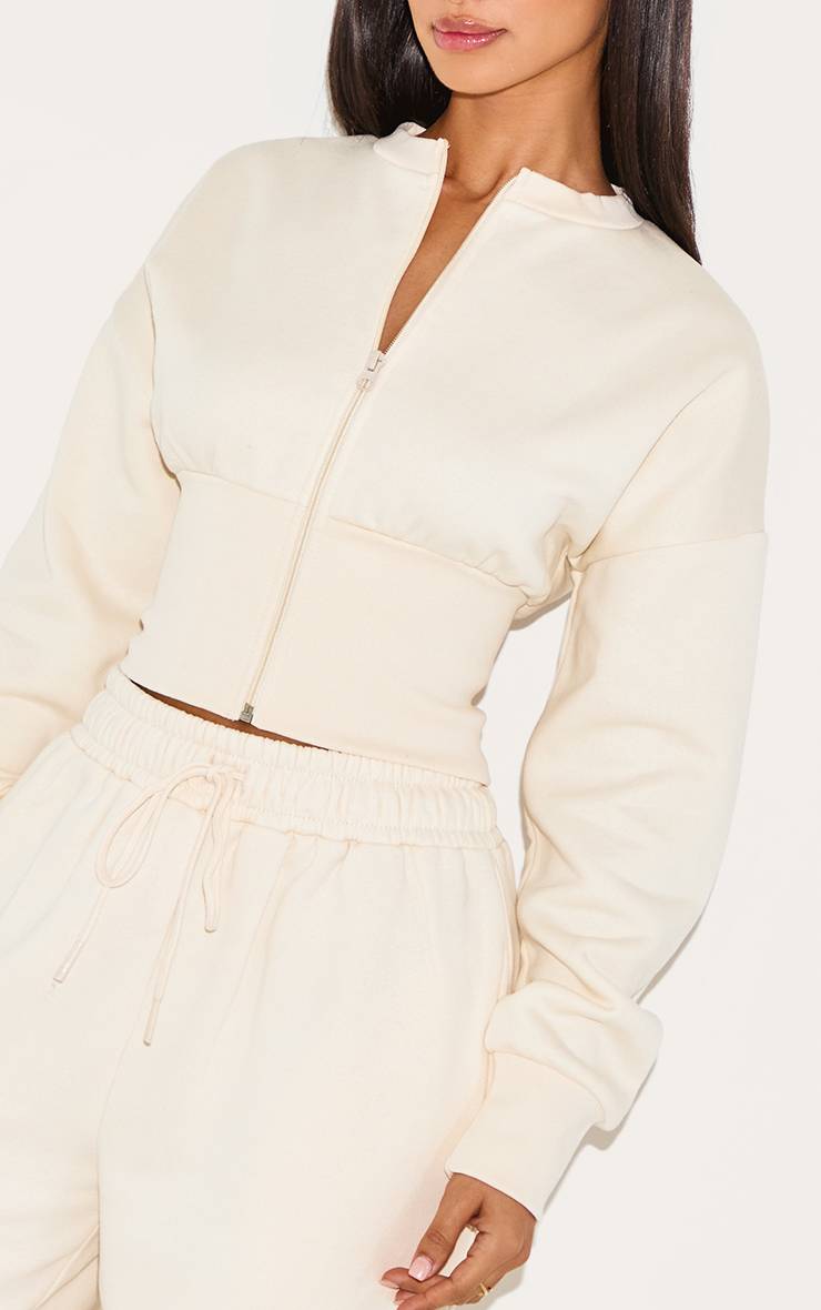Crème Sweat Zippé Petite À Ourlet Élastiqué