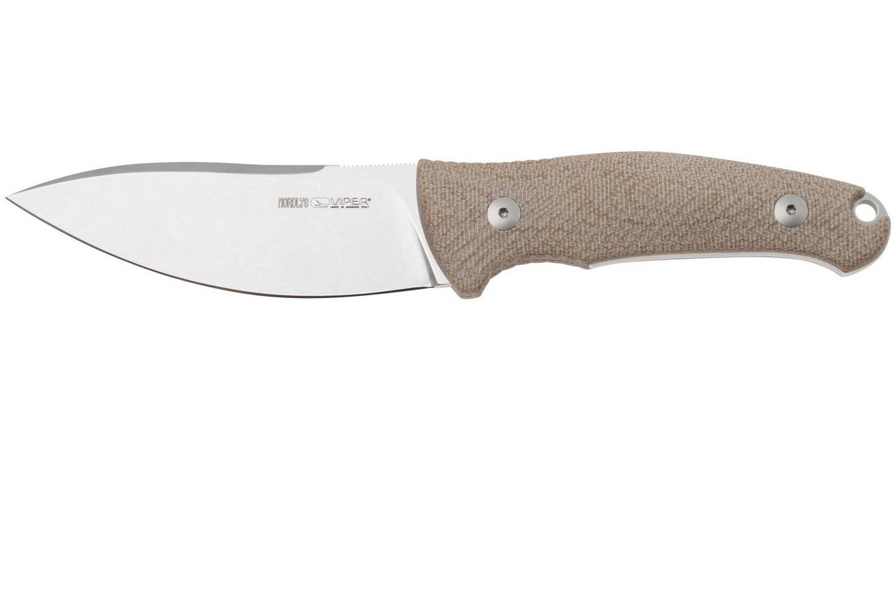 Viper Nordlys VT4044CN Stonewashed, Natural Canvas Micarta, vaststaand mes, Jens Anso design