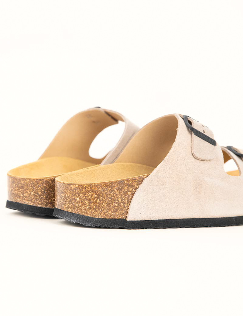 PLAKTON MULES FEMME DOUBLE BRIDE TAUPE