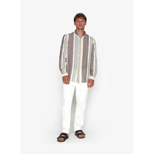 Signal Gino Linen Wide Stripe Skjorte, Blue Mirage, XXL