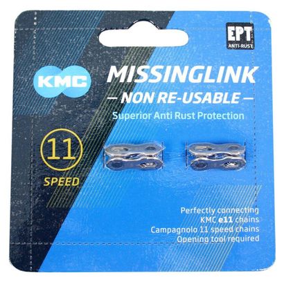 Attache Rapide KMC Missing Link E11 EPT E-Bike 11V (x2 Unités)