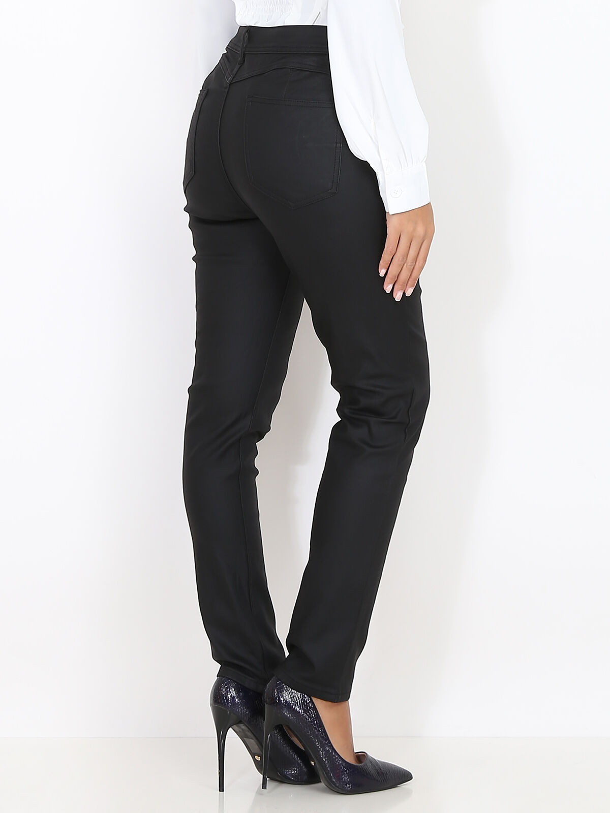 Pantalon slim basique grandes tailles- Noir